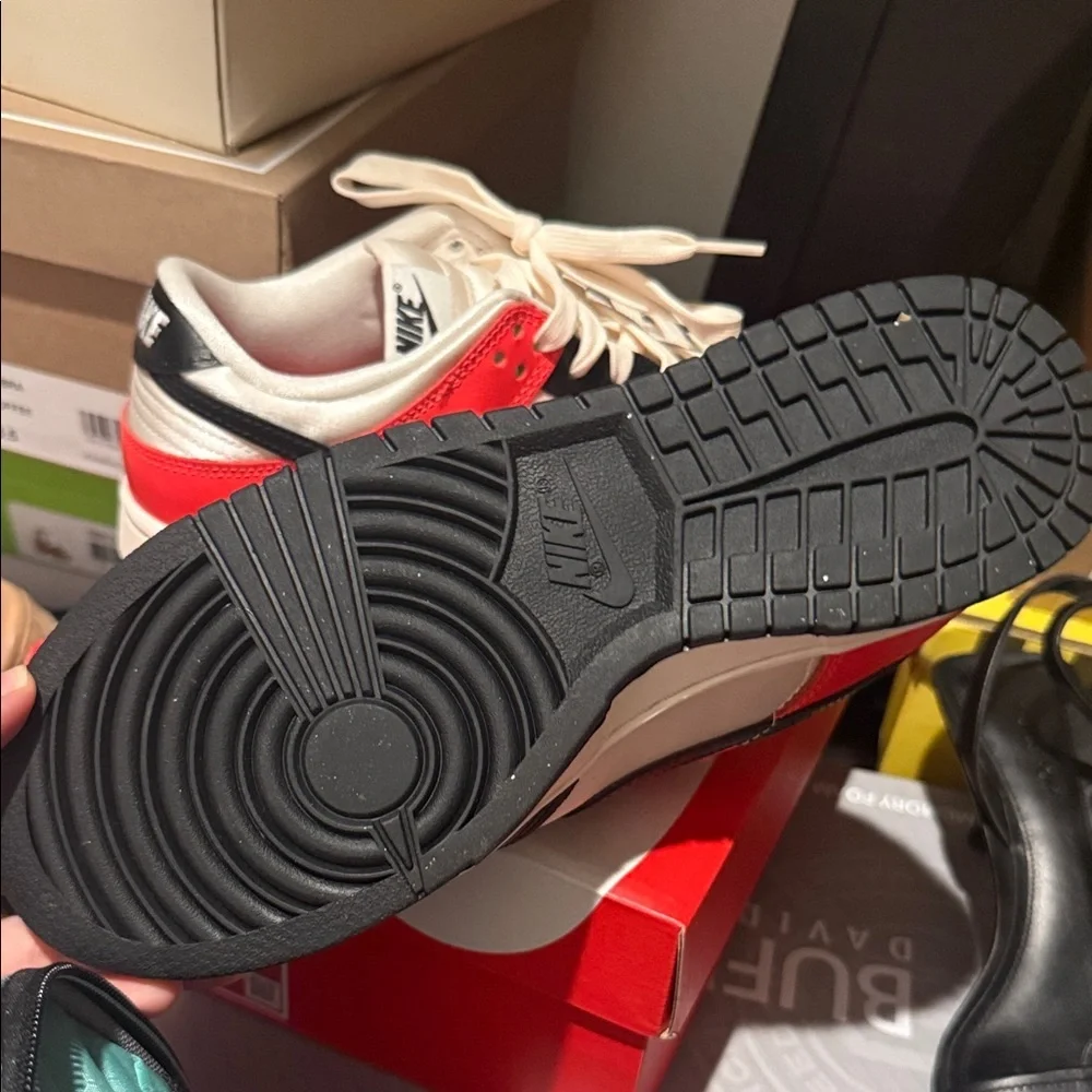 Nike Women's Black, White & Red Low-Top Sneakers
